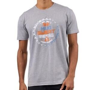Tough Mudder T-Shirt Mens L Gray Mud Sweat Beers Novelty Graphic Tee GIFT NEW